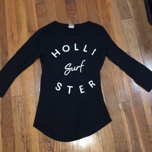 Hollister 3/4 Sleeve Black T-Shirt